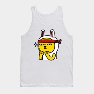 KakaoTalk Friends Muzi (무지) Red Sweat Band Holding Fist Tank Top